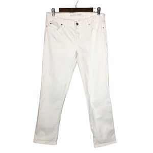 Michael Kors White Denim Straight Leg Jeans 8